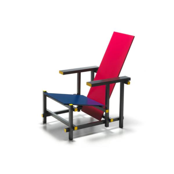 Gerrit Thomas Rietveld Cassina Red and Blue Armchair